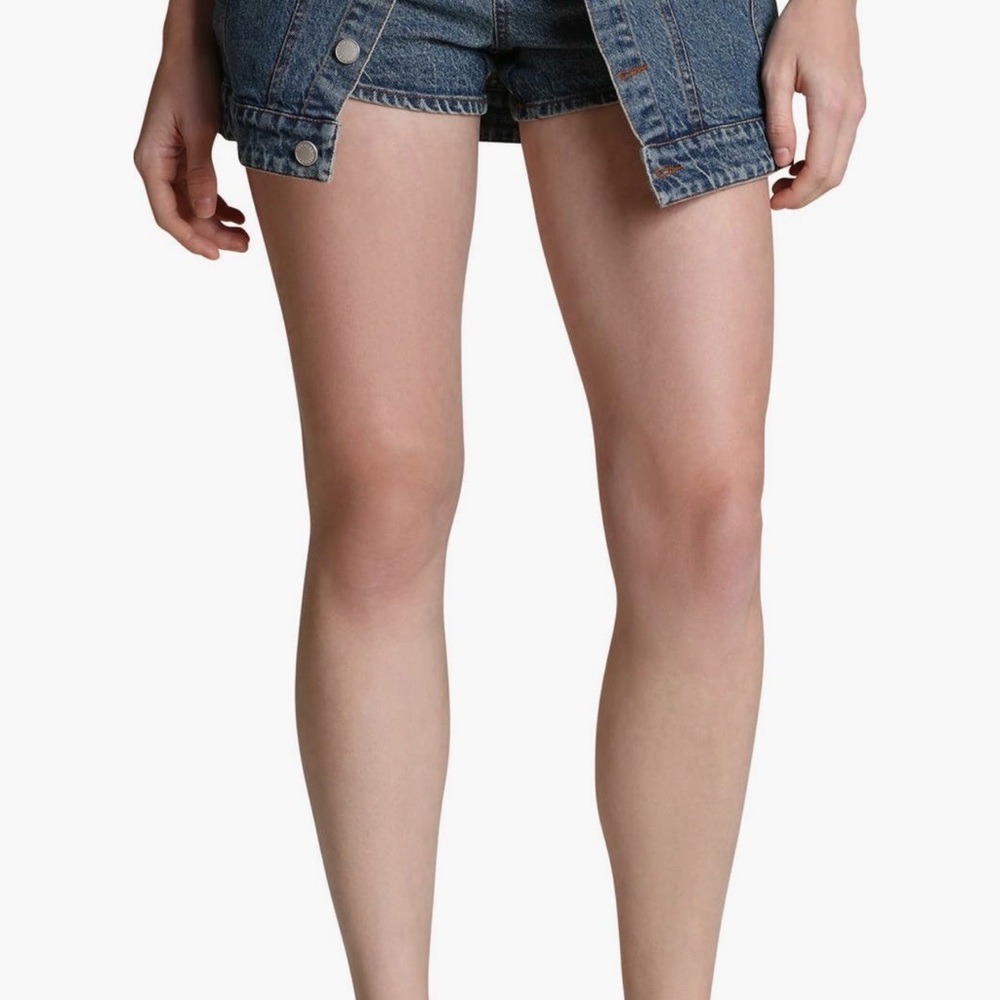Avec Les Filles
Front Split Denim Miniskort